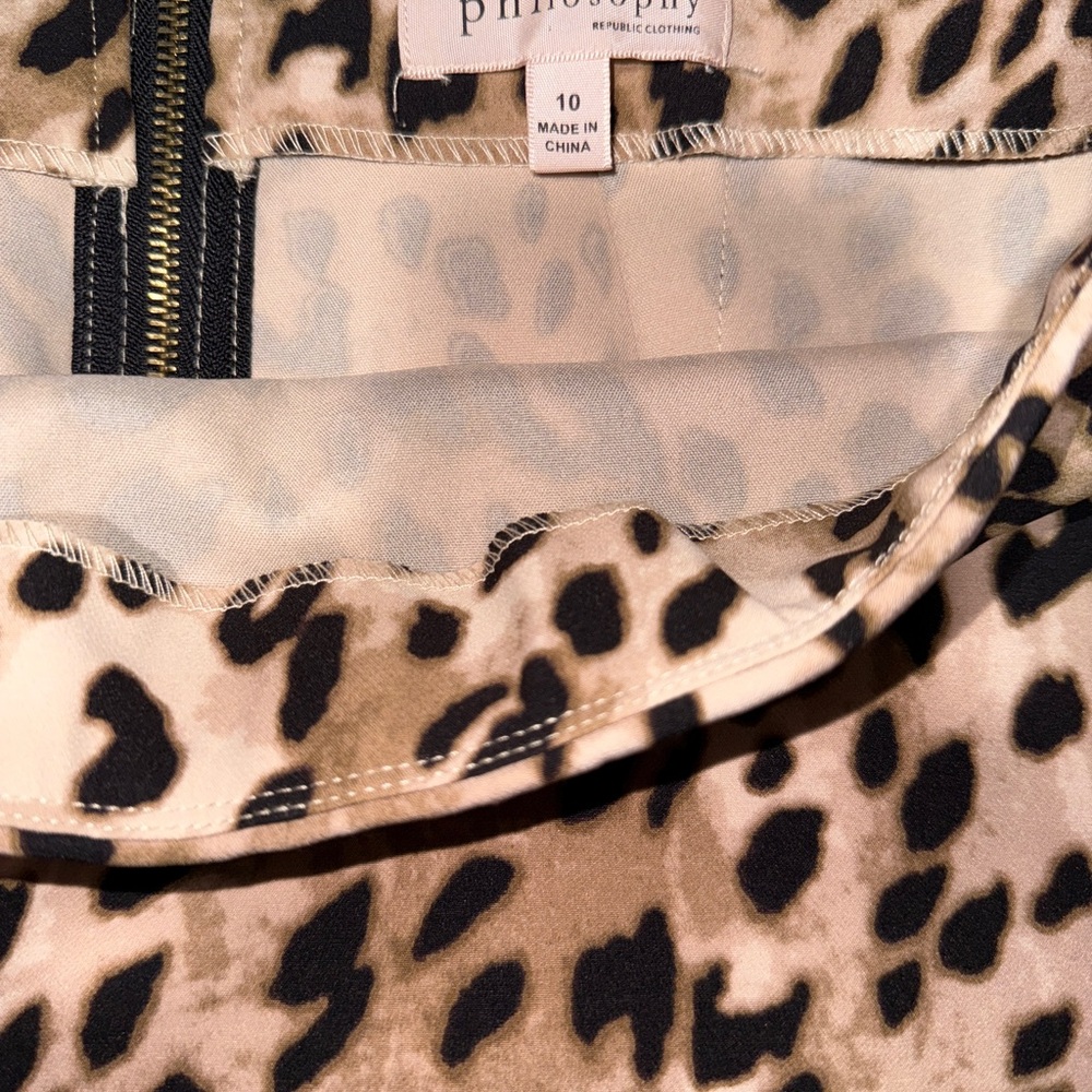 White House Black Market Leopard Print Skirt Set